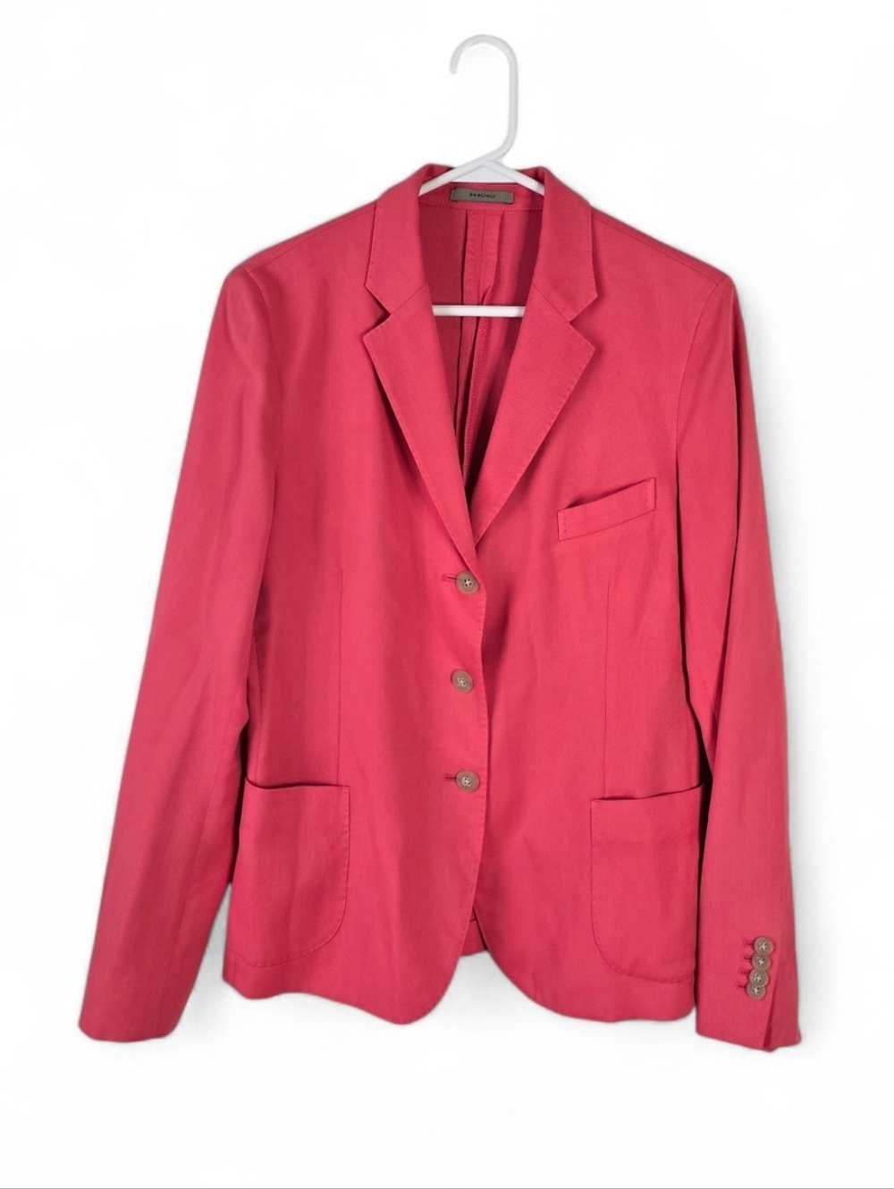 Boglioli Salmon Pink 100% Cashmere Three Button Front Single Breasted Blazer